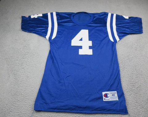 Jim Harbaugh Indianapolis Colts Jersey Mens 40 Blue Champion NFL Football Cover