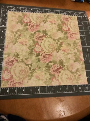 K&Co 12" Scrapbook Paper 5p Emboss Glitter Valentine Life Journey pink green  - Image 1 of 3