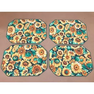 Vintage Sonnenblumen Küche | Modernes Tischset Set | Kunstblumen | Sonnenblumen - Bild 1 von 6