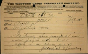 1890 Portland Oregon (OR) Telegram Goldsmith & Loewenberg To: M. J. Shields & Co - Picture 1 of 2
