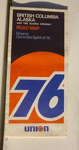 1972 British Columbia road map Union 76 oil gas Alaska highway Canada - Picture 1 of 5