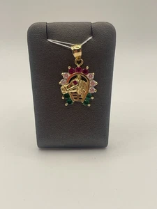 Pendant: Synthetic Cubic Zirconia 14K Yellow Gold 2.1dwt (B06004160) - Picture 1 of 2
