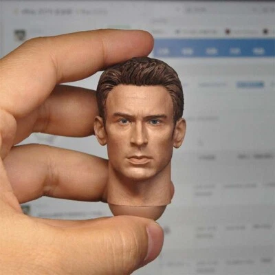 1:6 Head Sculpt Captain America Chris Evans Carved For 12" Male HT Figure Body - Image 1 of 4