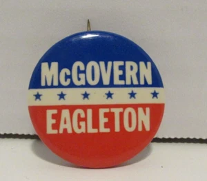 Vintage Political 1972 Pinback Button George McGovern Thomas Eagleton - Picture 1 of 5