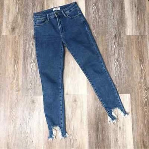 JBD Just Black Denim Frayed Hem High Rise Jeans 25 EUC - Picture 1 of 8