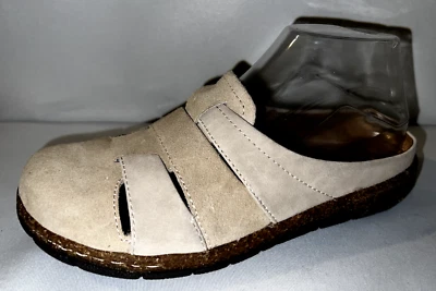 EARTH ORIGINS Shoes Women's Size 6.5M Beige Suede Woven Essentials ELLERY Clogs - Image 1 of 4
