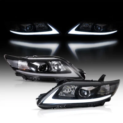 VLAND Assembly For 2010-2011 Toyota Camry Black Headlight LED DRL Left+Right - Image 1 of 4