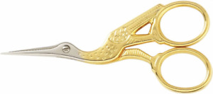 Gingher 01-005280 Stork Embroidery Scissors, 3.5 Inch, Gold 