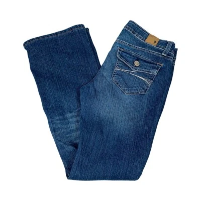U.S. Polo Assn Womens Cassidy Bootcut Jeans Juniors Size 7 Reg Blue Flap Pockets - Image 1 of 4