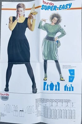 Vintage 1988s Burda Super Easy 5596 Dress Skirt Tops Size 8 to 16 UNCUT - Image 1 of 2