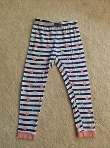 Peppa Pig Girls Size 6X Leggings Pajama Pants 100% Cotton Striped White & Blue - Picture 1 of 4