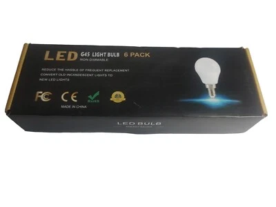 LED G45 Light Bulb 6 Pack, E12, HB-QP17, 600M, 80+CRI, 6W Non-Dimmable - Image 1 of 2