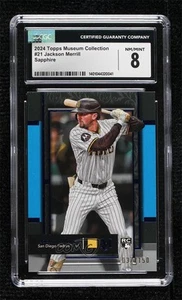 2024 Topps Museum Collection Sapphire /150 Jackson Merrill #21 CGC 8 Rookie RC - Picture 1 of 3