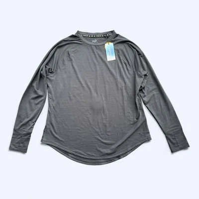 彪马高尔夫 Cloudspun 长袖弧形下摆上衣黑色大号拇指孔全新带标签 — 第 1/4 张图片