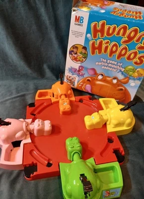 MB games Hungry Hippos Game 2006 Edition Marble Munching fully complete  VGC  - Image 1 of 4