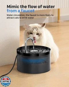 Katzenbrunnen Edelstahl 67oz/2L Automatischer Haustier Hund Wasserbrunnen - Bild 1 von 11