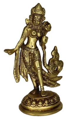 Tibetan Buddhist Deity Standing Tara Statue Handmade Brass Home Decor figure - Image 1 of 4