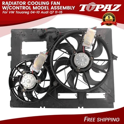 Radiator Cooling Fan w/Control Model Assembly For VW Touareg 04-10 Audi Q7 11-15 - Изображение 1 из 4