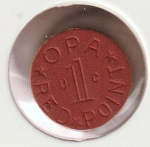 1944 US WWII OPA Red Ration Token UC Collectible WW2 Collection Old War Coin USA - Picture 1 of 2