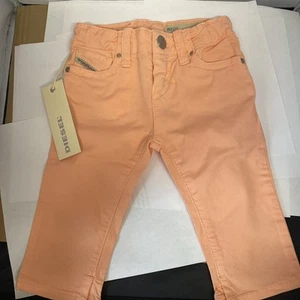 Kid's Diesel Grupeen B Shorts Size 6M Peach Adjustable Waist NWT - Picture 1 of 5