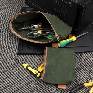 Waxed Canvas Tool Bags Durable Zipper Bags Replacement Tools Organizer - Picture 1 of 7
