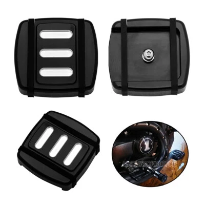 CUBIERTA DE PASTILLAS DE PEDAL DE FRENO PEQUEÑAS CORTE BORDE NEGRO APTA PARA HARLEY DYNA SOFTAIL STREET XG Foto 1 de 4
