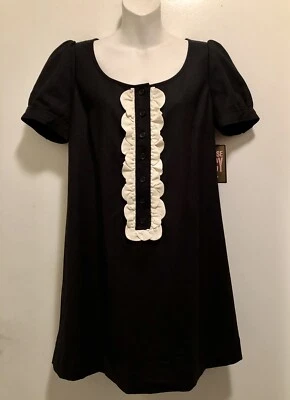 Nuevo con etiquetas Vestido Juicy Couture Goth B&W Esmoquin Volantes Frontales Wednesday Addams Cambio 8 Foto 1 de 4