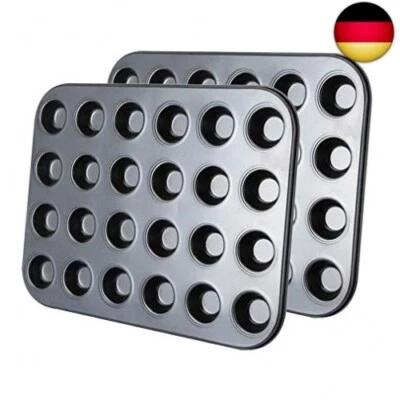 Tebery 2 Stück Mini Muffinform für 24 Muffins, Mini Backblech für Muffins Mu - Bild 1 von 4