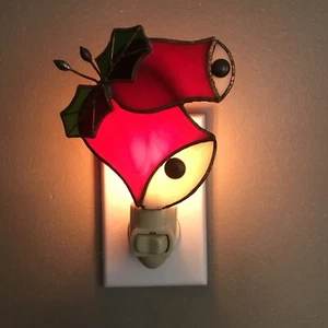 Vintage Gallery Decorative Nightlight Christmas Bells Genuine Stained Glass 1991 - Picture 1 of 5