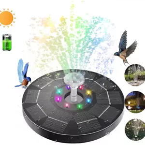 LED Solar Pumpe mit Akku Teich Brunnen Springbrunnen Fontäne Garten Wasserspiel - Bild 1 von 30