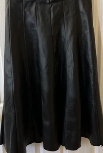 Eloquii Skirt 28 Pleated Skirt Black Faux Leather - Picture 1 of 14