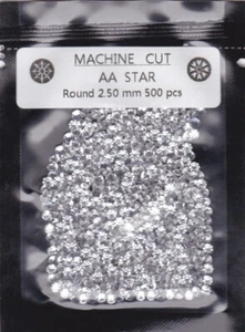 Cubic Zirconia Clear CZ Round Machine Cut 2.5mm 500 pcs Pack AA Premium - Picture 1 of 7