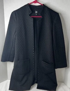 Roz & Ali Strick Blazer Cardigan vorne offen Damen XS schwarz 3/4 Arm Stretch - Bild 1 von 8