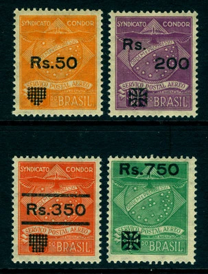 BRAZIL 1930 AIRMAIL - CONDOR surcharged set  Scott # 1CL10-1CL13  mint MNH - Image 1 of 2