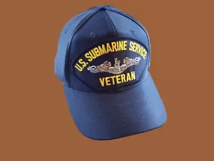 U.S SUBMARINE SERVICE VETERAN U.S NAVY SHIP HAT OFFICIAL MILITARY BALL CAP U.S.A - Picture 1 of 8