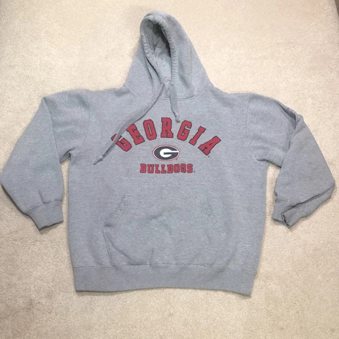 Georgia Bulldogs Hoodie Sweatshirt Men Large Gray Embroidered Colosseum Athletic Cover