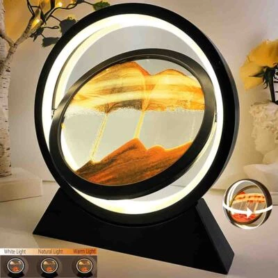 3D Sandkunstbild Sandlampe 10 Zoll Dynamisches Sandbild Trend mit LED Nachtlicht - Bild 1 von 4