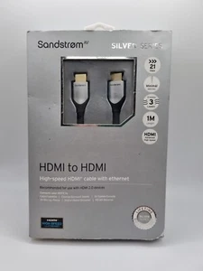 Sandatrom Tv HDMI To HDMI Boxed Working Silver Series 21gbps 1 Meter Length - Picture 1 of 14