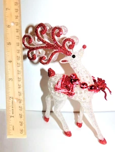CASA DE MUÑECAS MINIATURA 5.5 in RENO DE NAVIDAD BLANCO-ROJO ESCALA 1:12 ¡NUEVO EN ROBLE!_ - Imagen 1 de 3