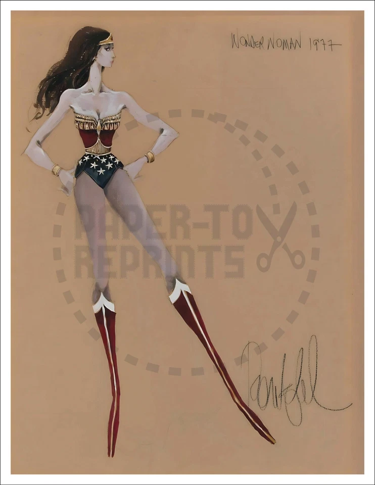 WONDER WOMAN COSTUME SKETCH #1 BY DONFELD - VINTAGE REPRINT