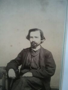 Civil War Era CDV Photo Man with Deformed Ear? Illinois
