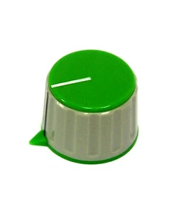 5pc Plastic Round Screw type Knob RN-110DH h= φ6.4mm Size= φ28.7x21mm Green Cap - Picture 1 of 6