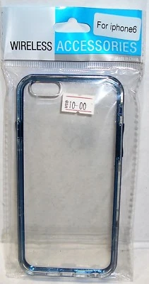 iPhone6 CLEAR/METALLIC BLUE SLIM CASE IMPACT/PROTECTIVE COVER NEW - Image 1 of 2