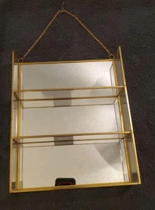 Vintage selten Messing und Glas Kurios Hänge Display Regal Sammlerstück 9x11 - Bild 1 von 6