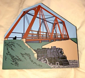 Vintage Meyersdale Pennsylvania Bollman Bridge Wood Model Folk Art Pa Train B - Picture 1 of 6