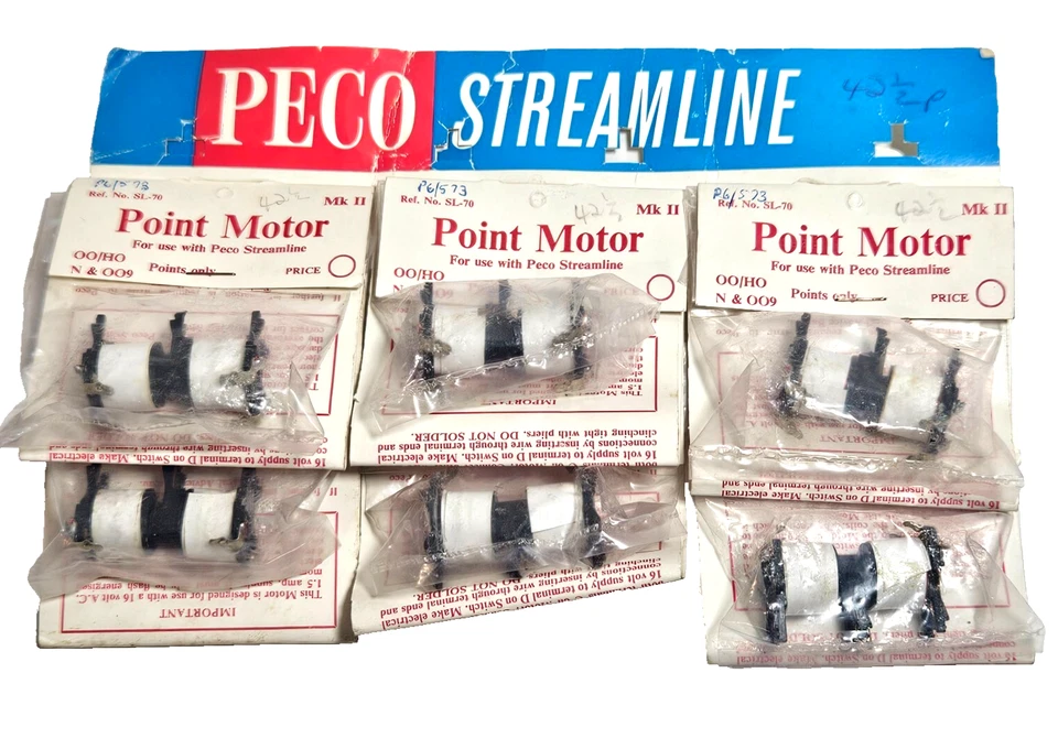 6x Peco SL-70 Mk II Point Motors P6/573 Sealed Bags OO/HO Gauge Model Railways - Image 1 of 4