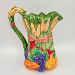 Fitz and Floyd Harvest Home Pitcher 1995 1 3/4 Qt Capacity - Picture 1 of 12