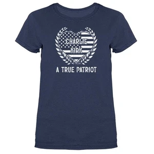 Charlie Kirk True Patriot Memorial US-Flagge Damen T-Shirt - Bild 1 von 19