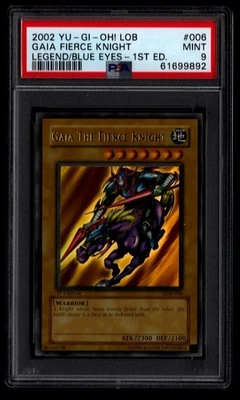 Yugioh LOB-006 Gaia The Fierce Knight 1st Ed. PSA 9 Mint LEGEND OF BLUE EYES - Image 1 of 2