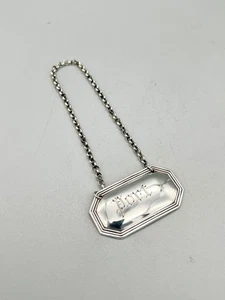 GEORGE V STERLING SILVER "PORT" DECANTER LABEL, WILLIAM HUTTON, SHEFFIELD, 1914 - Picture 1 of 6